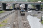 NS 9460 leading a train out of Enola yard